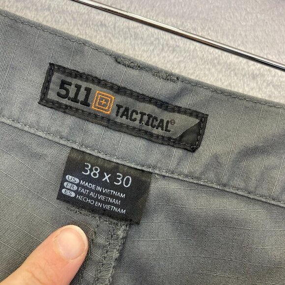 5.11 Tactical Men's Cargo Pants 38x30 Gray Flex Elastic Pockets Ripstop 210622 - Picture 14 of 16